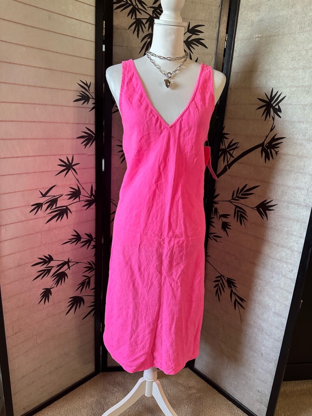 Lilly Pulitzer Florin Pink Shift Dress Linen Size M